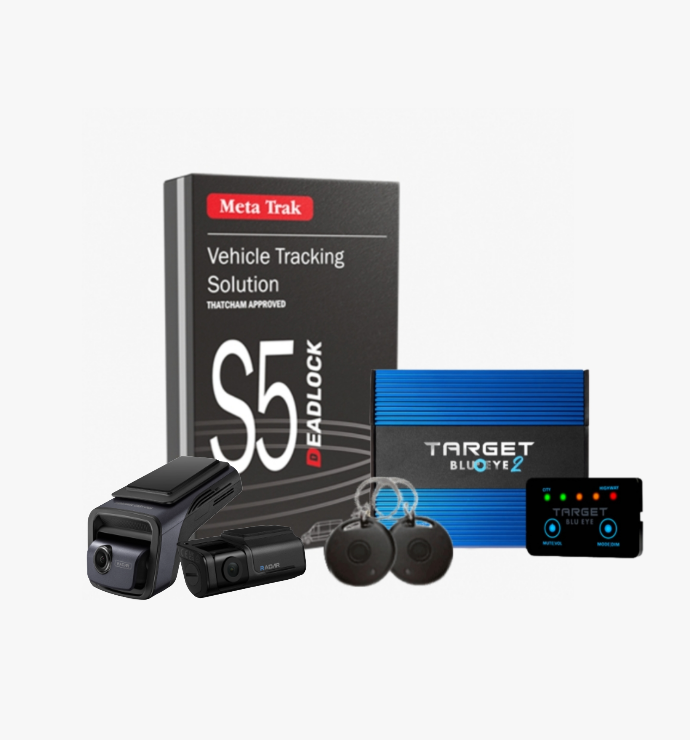 Meta Trak S5 Deadlock Pro, Thinkware Dash Cam U3000 Front & Rear and Target Blu Eye 2 (LCD Version)