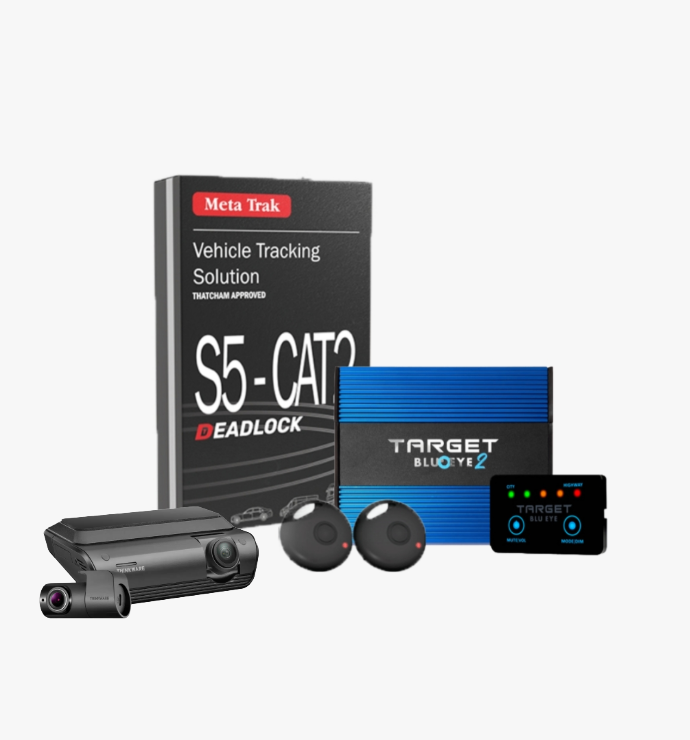 Meta Trak S5 CAT-2 Deadlock, Thinkware ARC700 2 CH Hardwire and Target Blu Eye 2 (LCD Version)