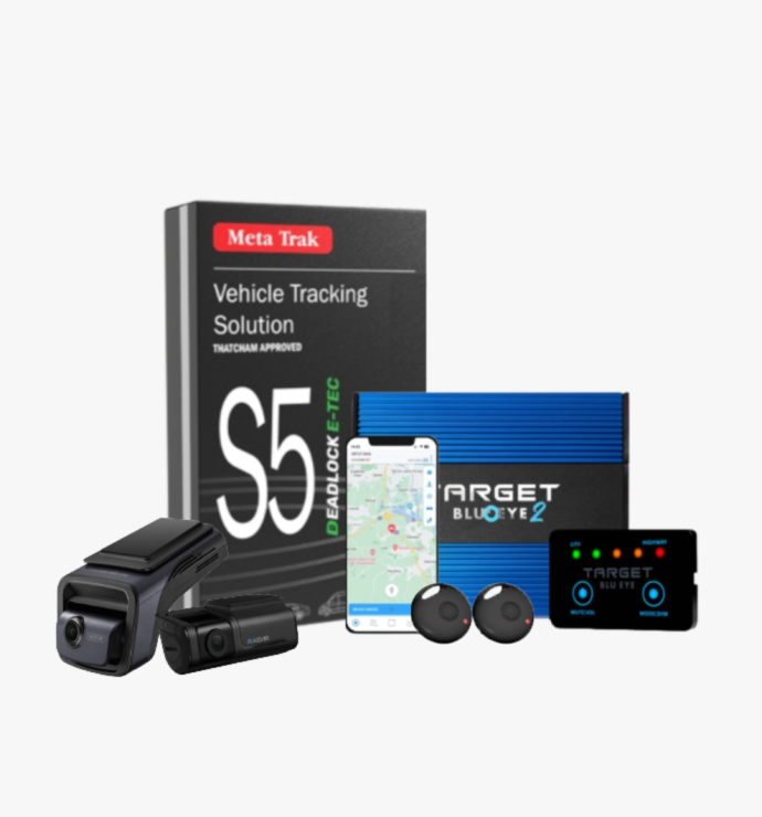 Meta Trak S5 Deadlock E-TEC, Thinkware Dash Cam U3000 Front & Rear and Target Blu Eye 2 (LCD Version)