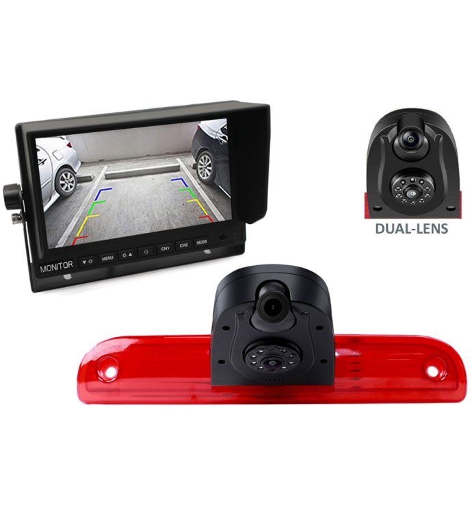 InCarTec | Fiat Ducato, Peugeot Boxer, Citroen Relay DUAL LENS high level brake light camera and monitor kit ( CK-DUC-01-DUAL )