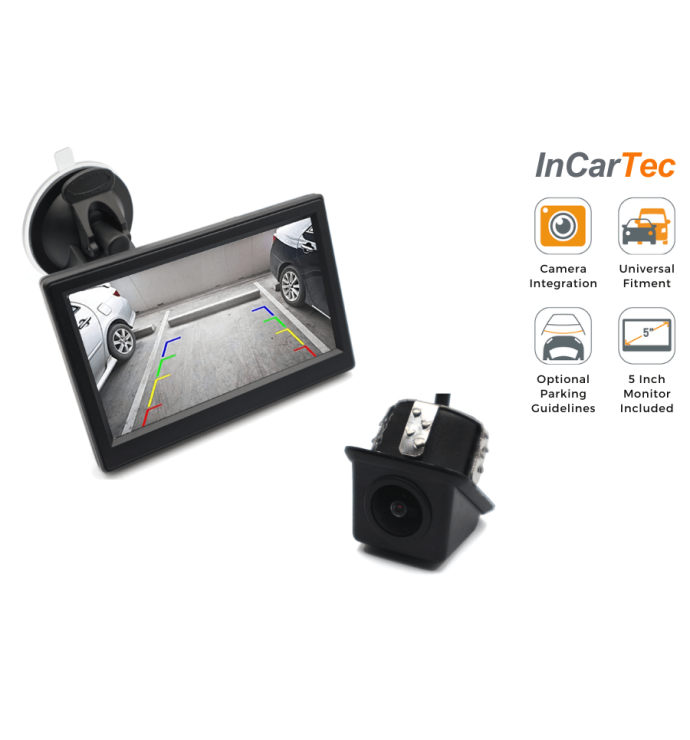 InCarTec | Universal push fit rear view camera and 5 inch standalone monitor kit ( CK-UNI-9401 )