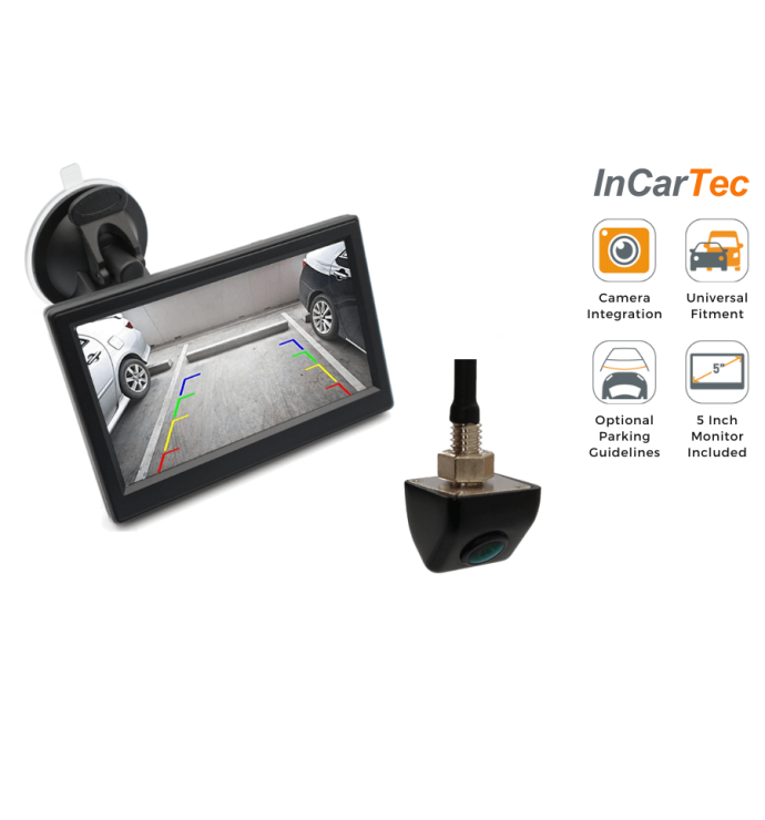 InCarTec | Universal fixed screw thread (Under hang) rear view camera and 5 inch standalone monitor kit ( CK-UNI-T103 )
