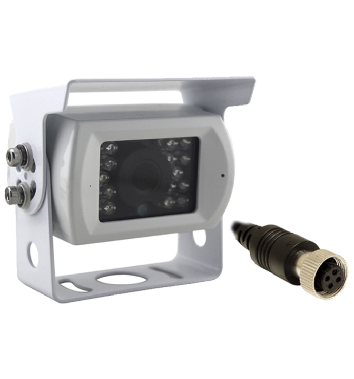 InCarTec | Universal heavy duty rear view camera with adjustable bracket for Vans/ Motorhomes NTSC (WHITE) ( CVC-UNI-301 )