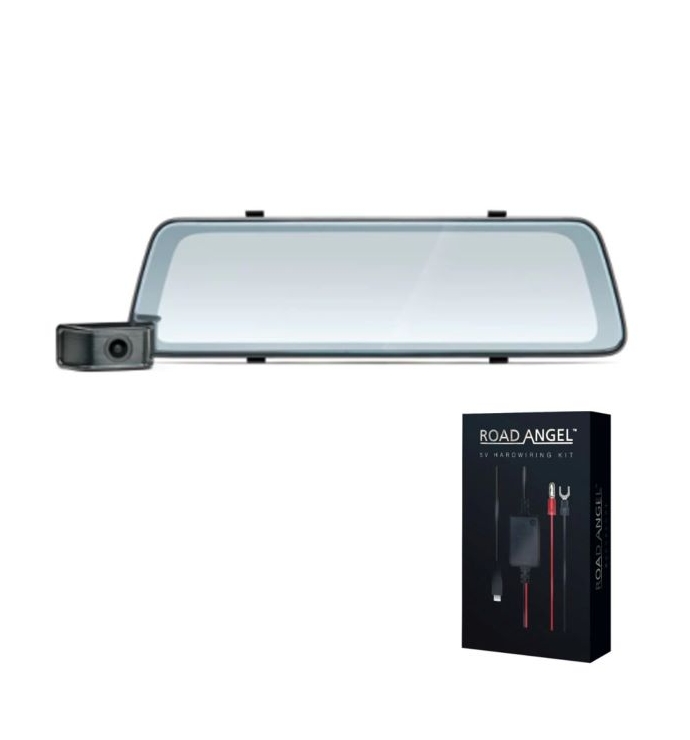 Road Angel | Halo View Rear View Mirror and Dash Cam With Separate Hardwire Option
