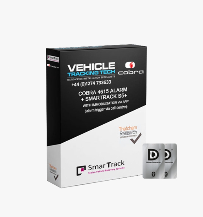 Vodafone A4615 Thatcham Approved Category 2>1 Alarm system + Smartrack S5+ with Immobilisation via App suitable for Cars and Vans