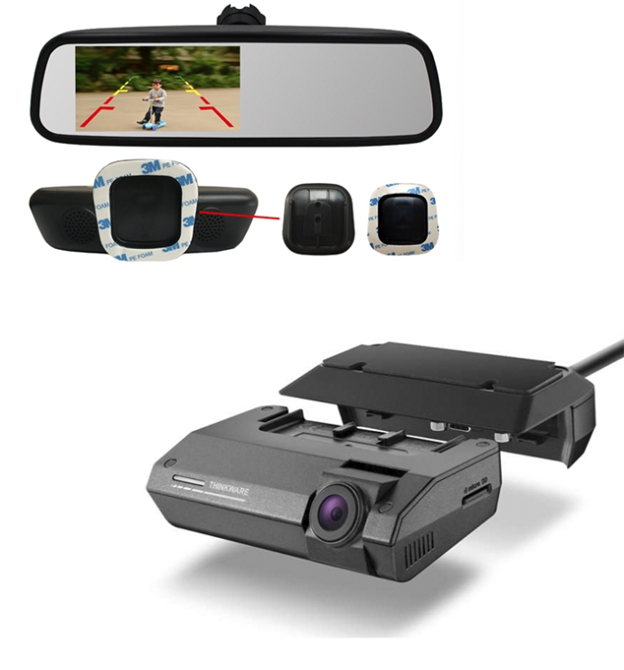 Thinkware | F790 1CH 32Gb With InCarTech 4.5 inch Rear view mirror monitor (Universal Window Mount)
