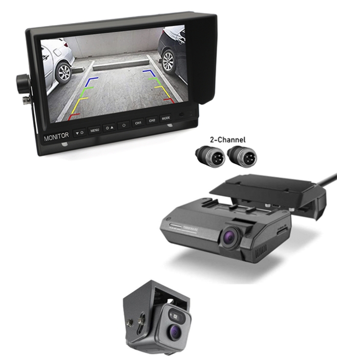 Thinkware | Dash Cam F790 2CH Hardwire With External Rear & InCarTech 7 inch Rear View Camera Monitor/Screen (4 PIN Connection)