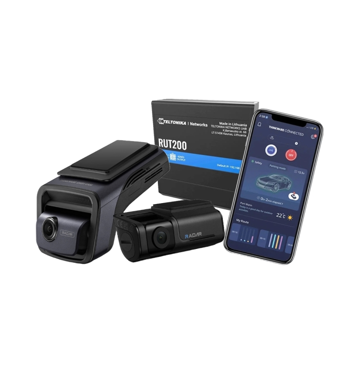 Thinkware | Dash Cam U3000 Front & Rear (Both Hardwire and Plug & Play) With LTE-Wifi Router